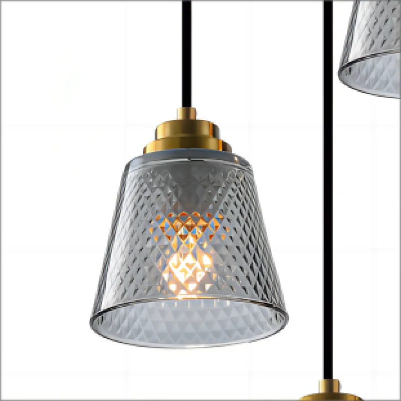 Lozenge Smoky Grey Glass Pendant Light Huipu Light