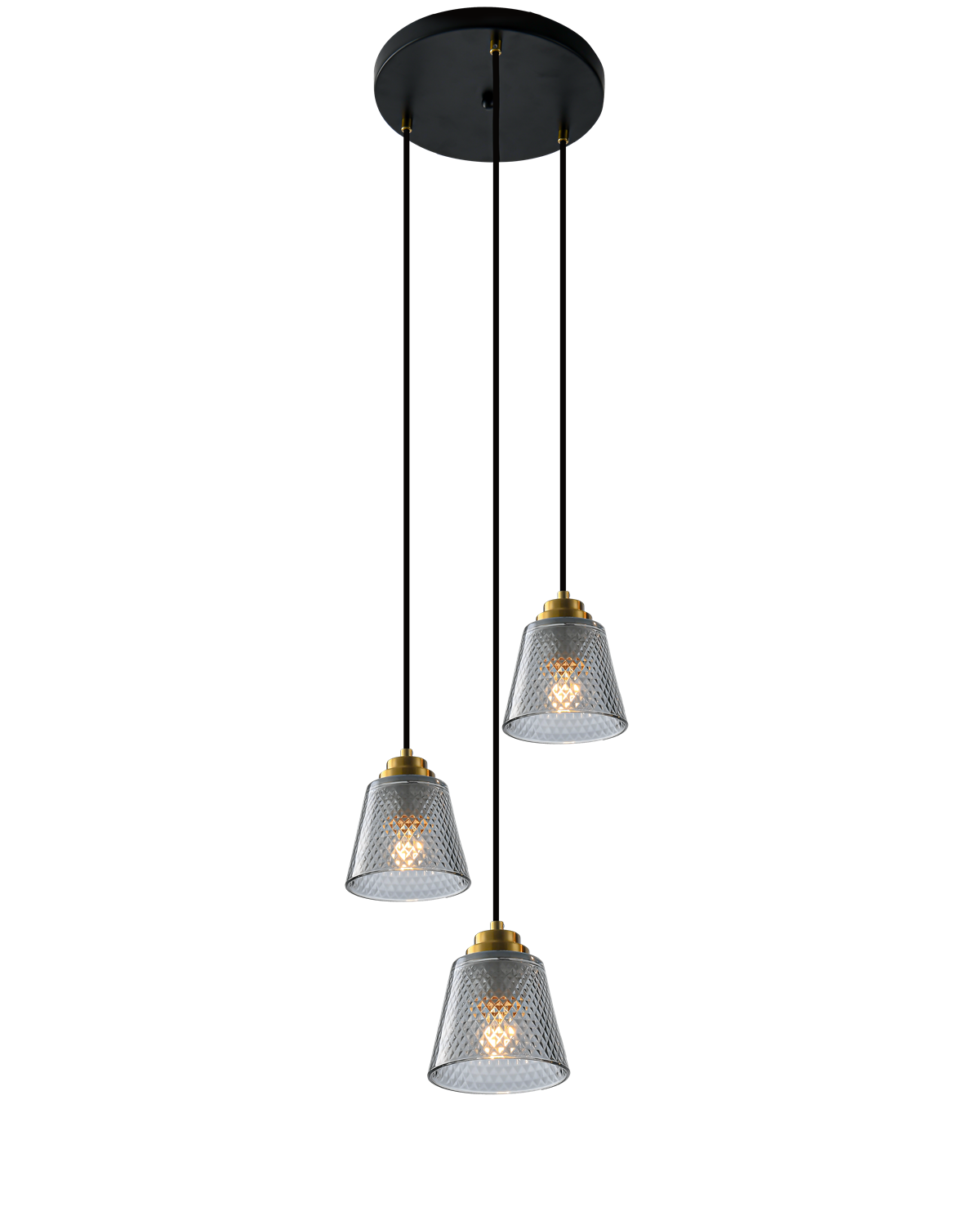 Lozenge Smoky Grey Glass Pendant Light Huipu Light